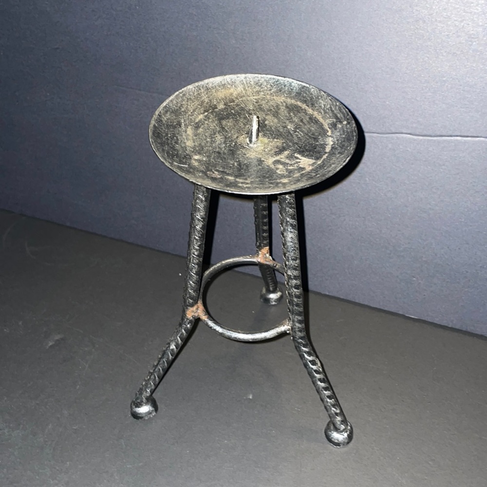 Metal Pillar Candle Holder Decorative Home Decor Distressed